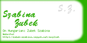 szabina zubek business card